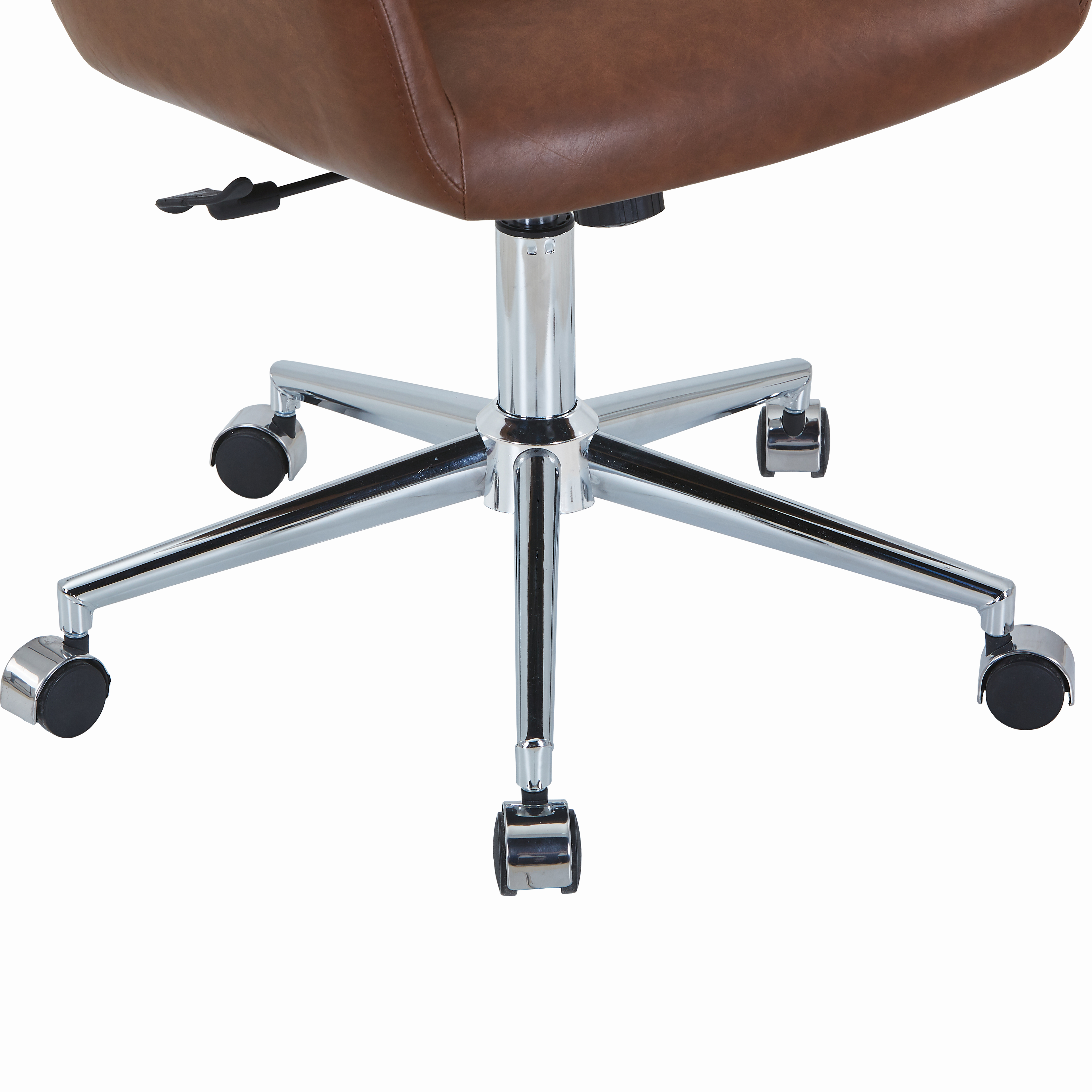 Vanguard Leather Mid-Back Office Chair with Chrome Metal Frame