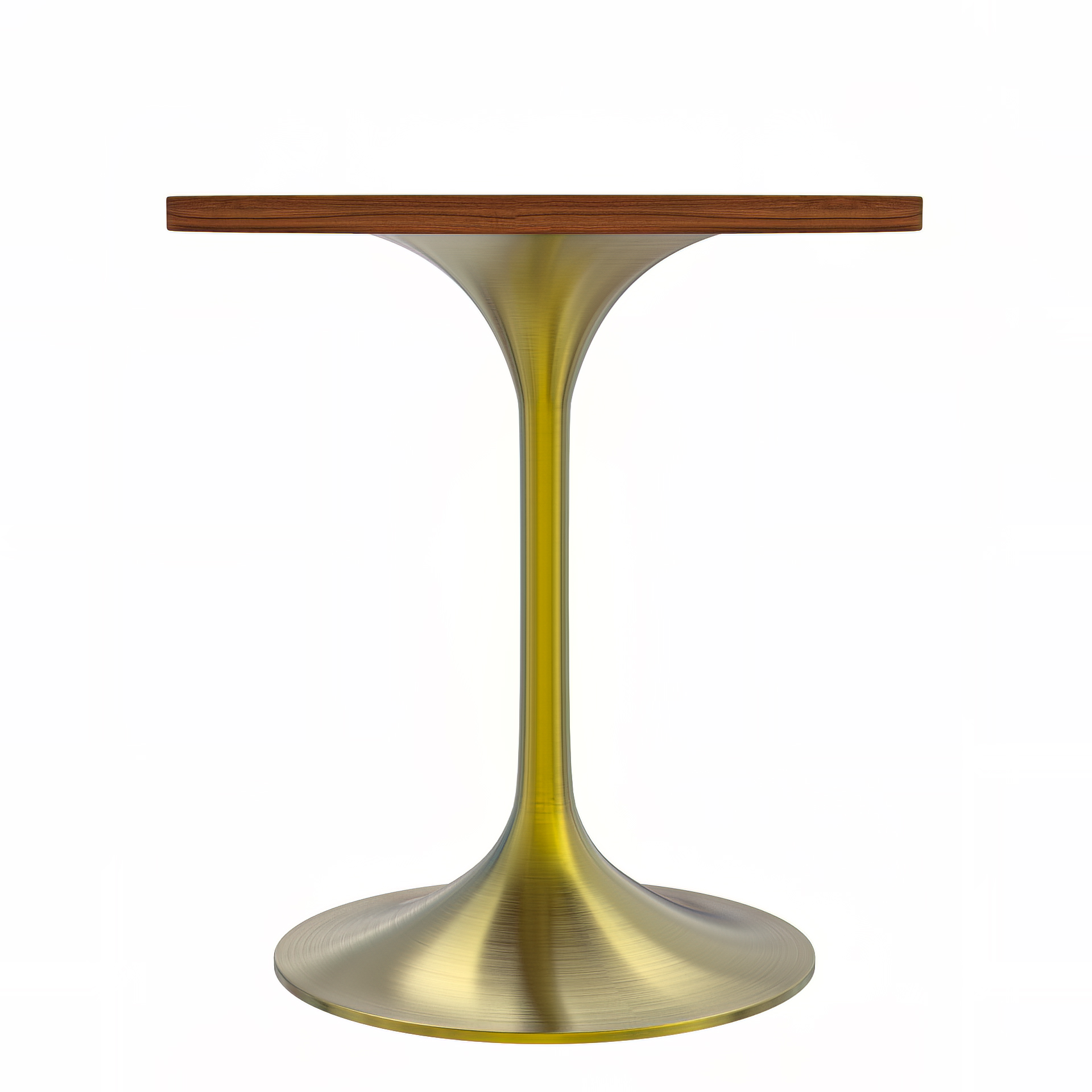 Verve Round Dining Table with MDF/Sintered Stone/Resin Tabletop in Gold Stainless Steel Pedestal Base