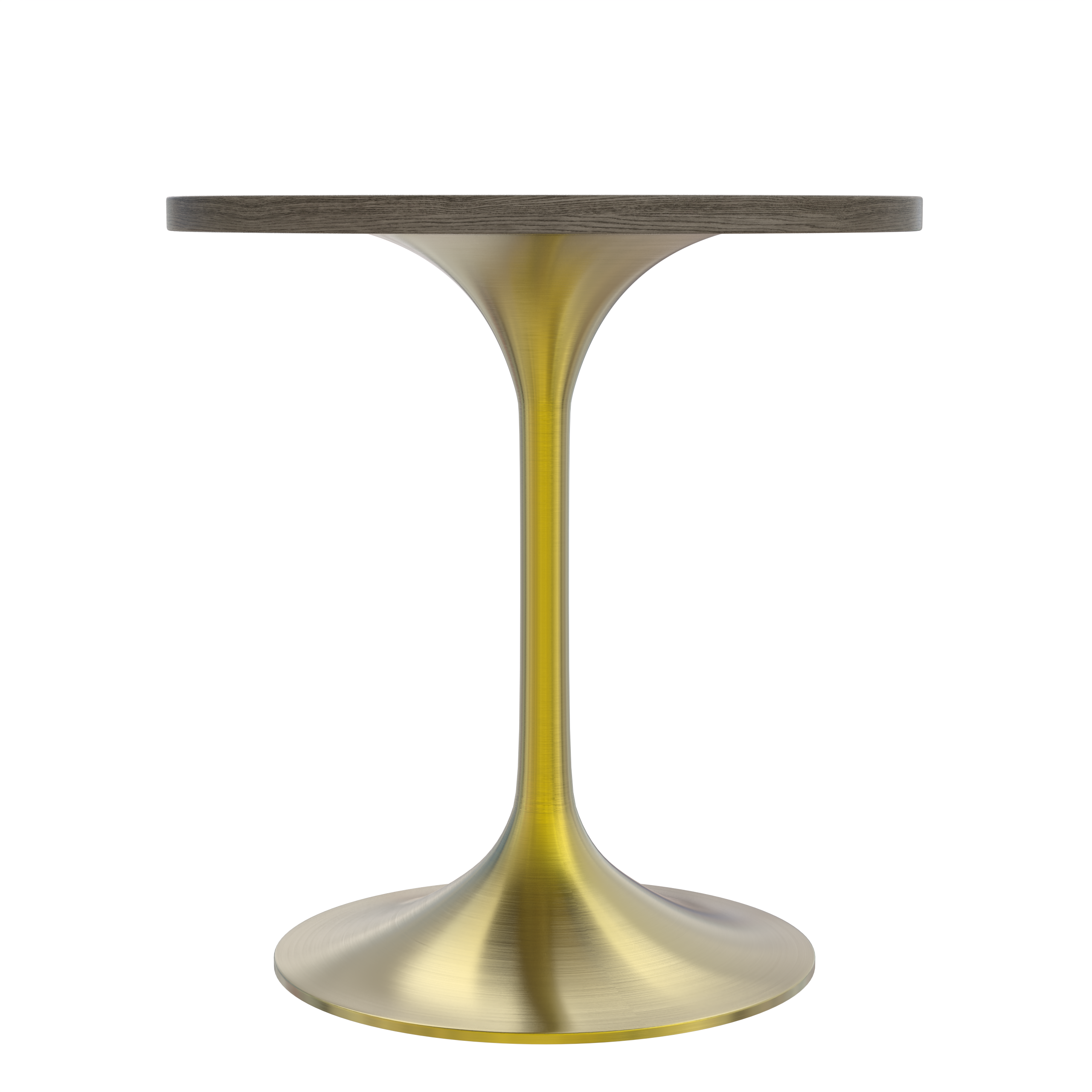 Verve Round Dining Table with MDF/Sintered Stone/Resin Tabletop in Gold Stainless Steel Pedestal Base