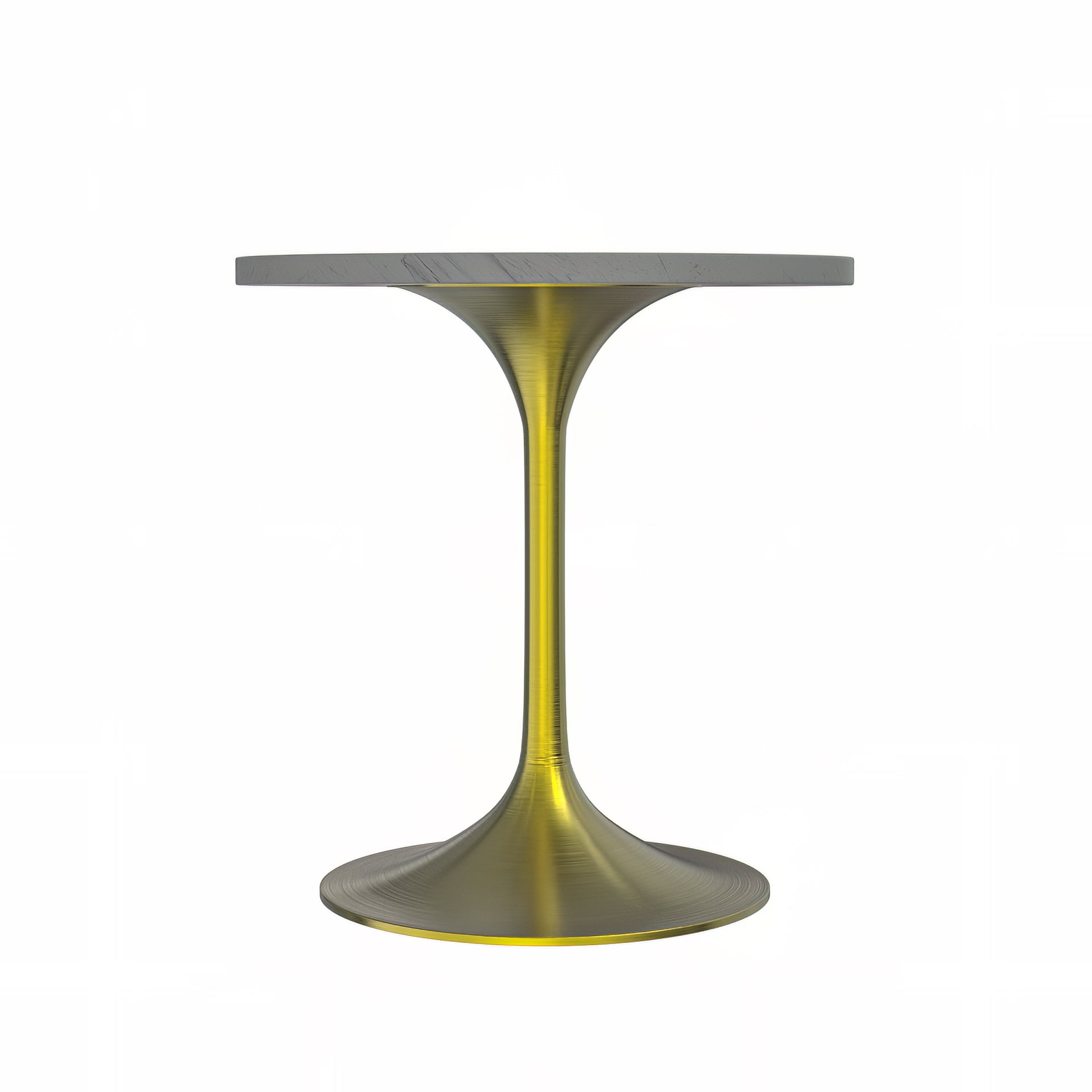 Verve Round Dining Table with MDF/Sintered Stone/Resin Tabletop in Gold Stainless Steel Pedestal Base