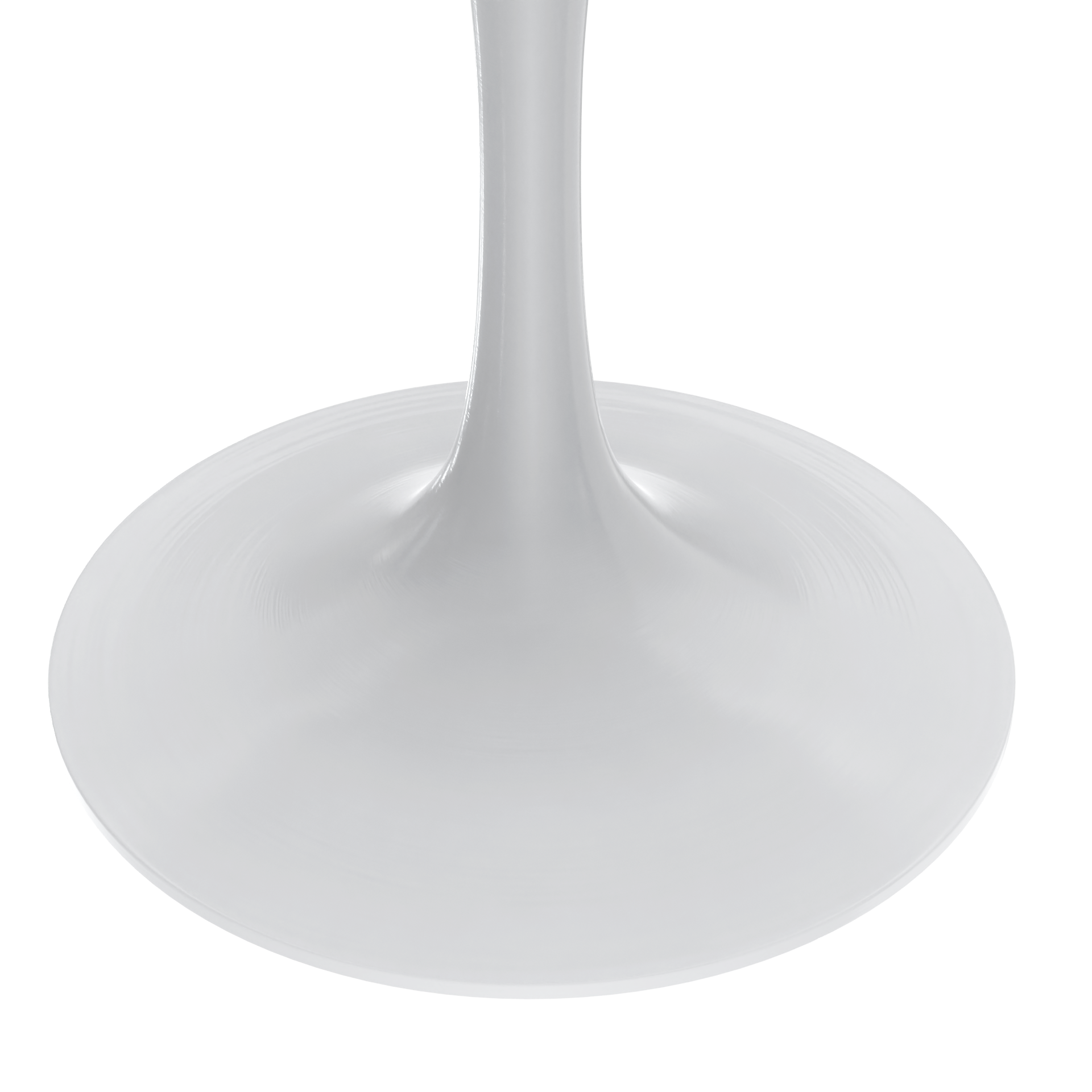 Verve Round Dining Table with MDF/Sintered Stone/Resin Tabletop in White Stainless Steel Pedestal Base