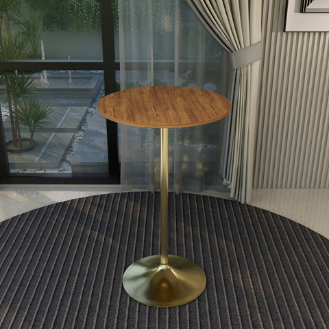 Verve Bar Height Dining Table with Round MDF/Sintered Stone/Resin Top & Gold Stainless Steel Base