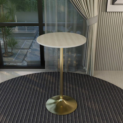 Verve Bar Height Dining Table with Round MDF/Sintered Stone/Resin Top & Gold Stainless Steel Base
