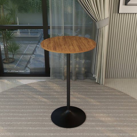 Verve Bar Height Dining Table with Round MDF/Sintered Stone/Resin Top & Black Stainless Steel Base
