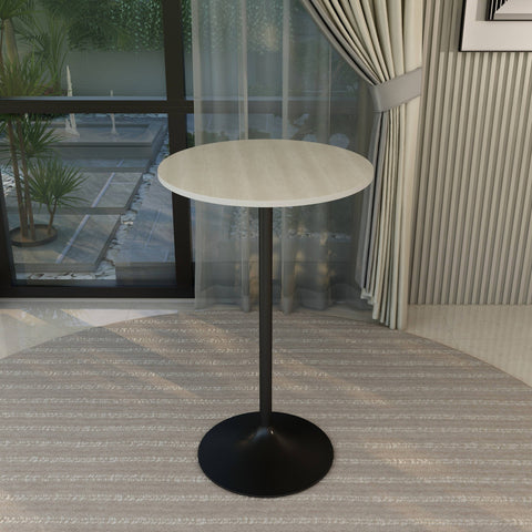 Verve Bar Height Dining Table with Round MDF/Sintered Stone/Resin Top & Black Stainless Steel Base