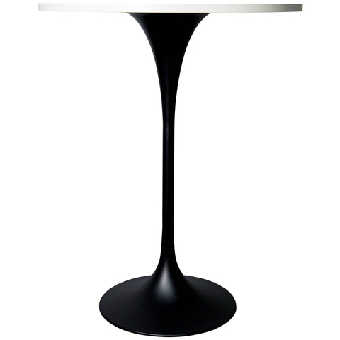 Verve Bar Height Dining Table with Round MDF/Sintered Stone/Resin Top & Black Stainless Steel Base