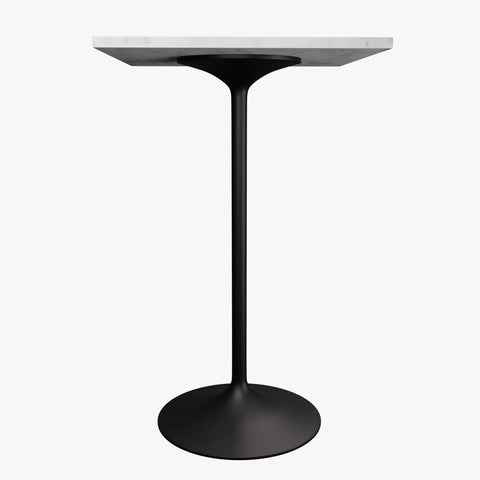 Verve Bar Height Dining Table with Square Resin Top and Black/Gold/White Stainless Steel Base