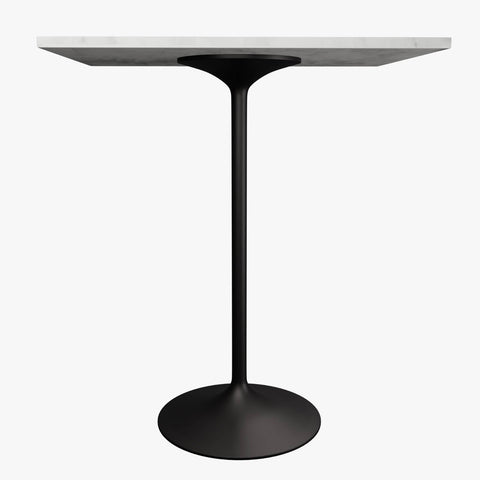 Verve Bar Height Dining Table with Square Resin Top and Black/Gold/White Stainless Steel Base
