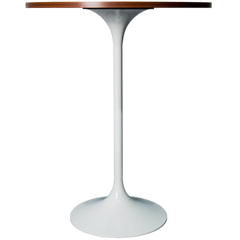 Verve Bar Height Dining Table with Round MDF/Sintered Stone/Resin Top and White Stainless Steel Pedestal Base