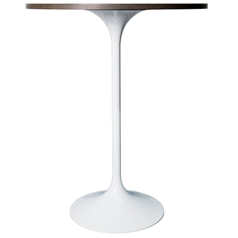 Verve Bar Height Dining Table with Round MDF/Sintered Stone/Resin Top and White Stainless Steel Pedestal Base