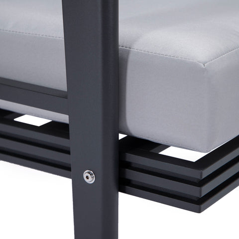 Walbrooke Modern Outdoor Patio Loveseat – Black, Brown, White, or Grey Frame & Removable Cushions
