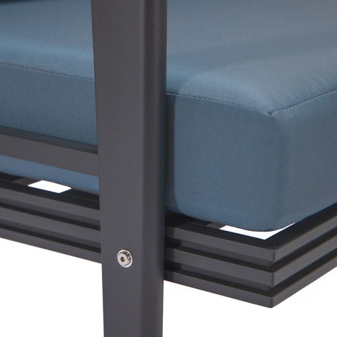 Walbrooke Modern Outdoor Patio Loveseat – Black, Brown, White, or Grey Frame & Removable Cushions