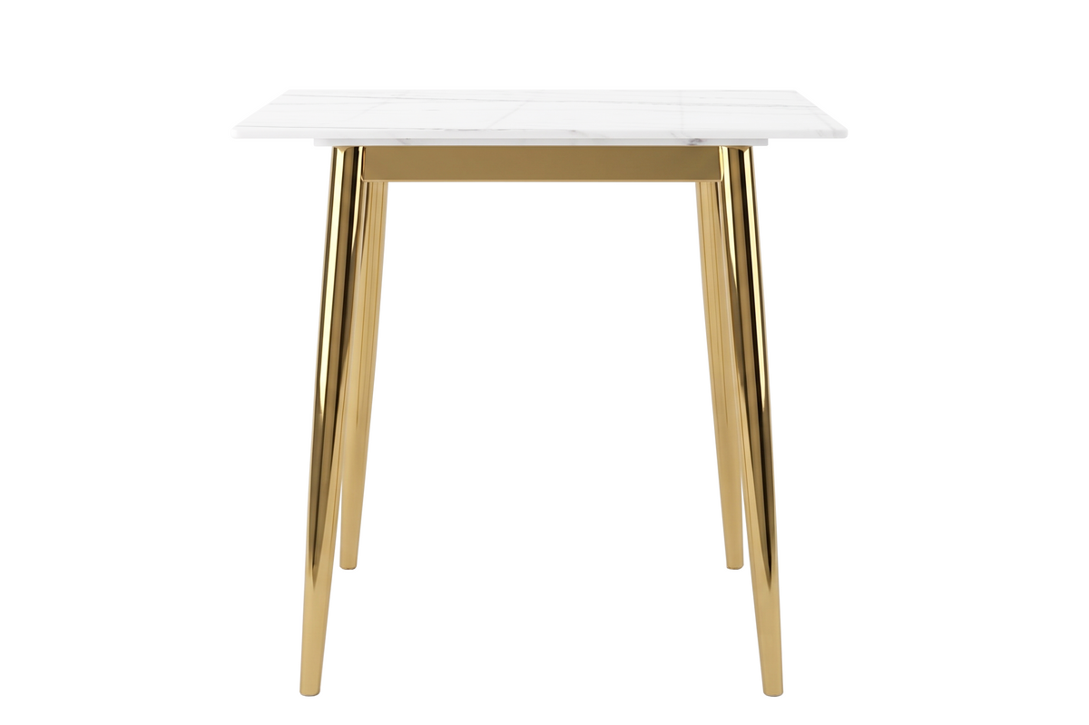 Zayle Rectangular Dining Table with a Sintered Stone Tabletop and a Stainless Steel Base