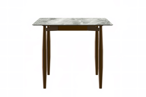 Zinti Rectangular Dining Table with Glass/Sintered Stone Tabletop and Steel Base