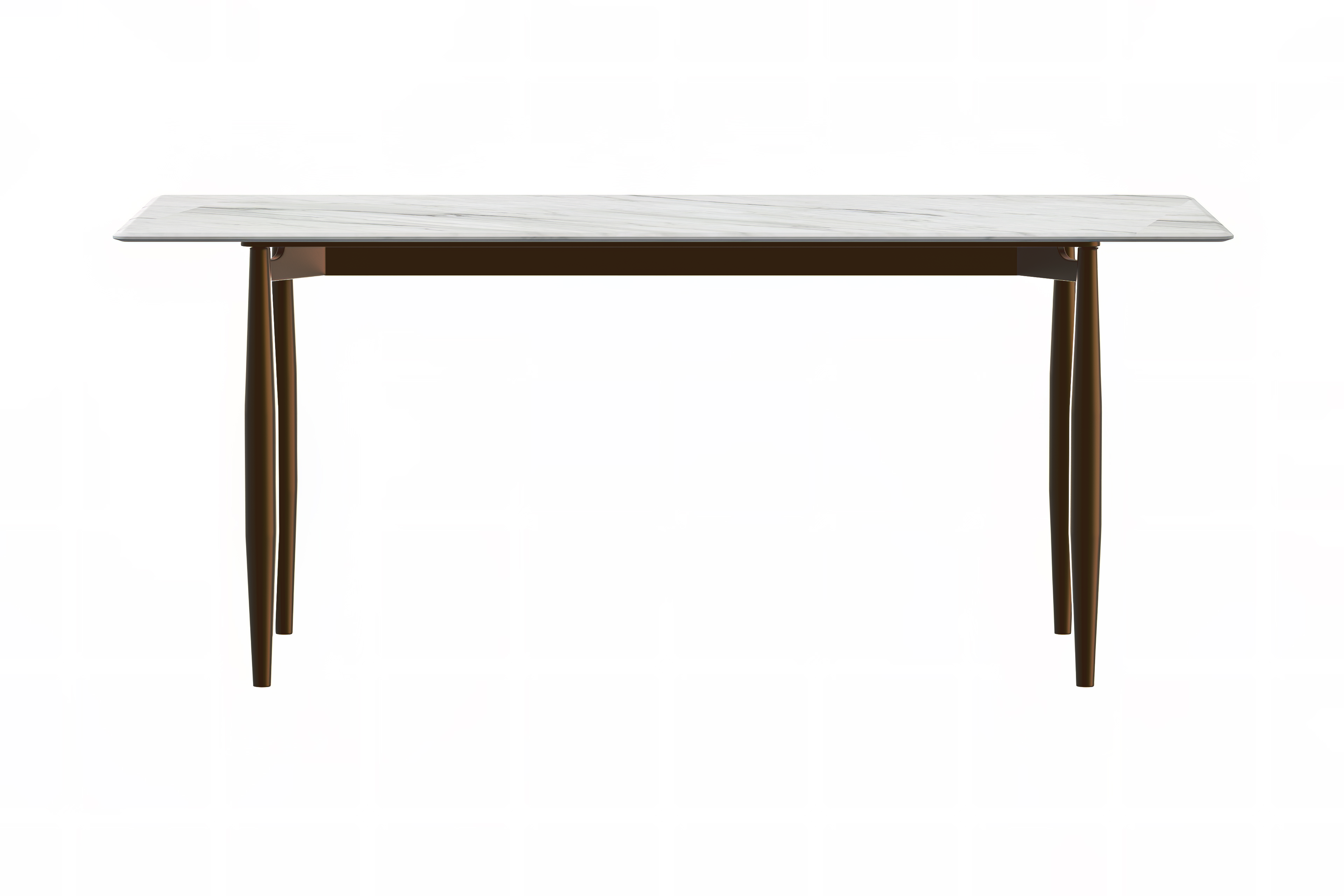Zinti Rectangular Dining Table with Glass/Sintered Stone Tabletop and Steel Base
