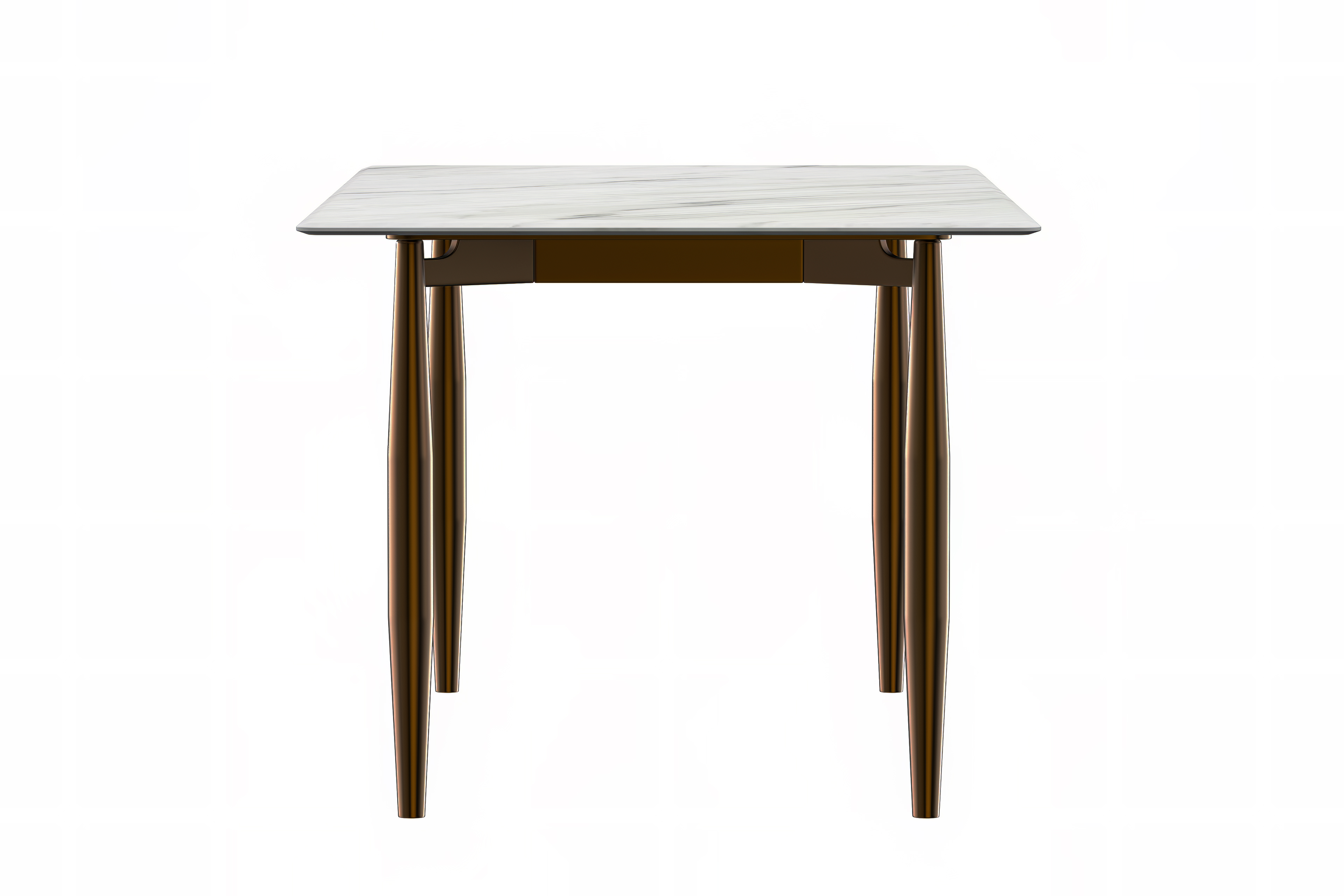 Zinti Rectangular Dining Table with Glass/Sintered Stone Tabletop and Steel Base