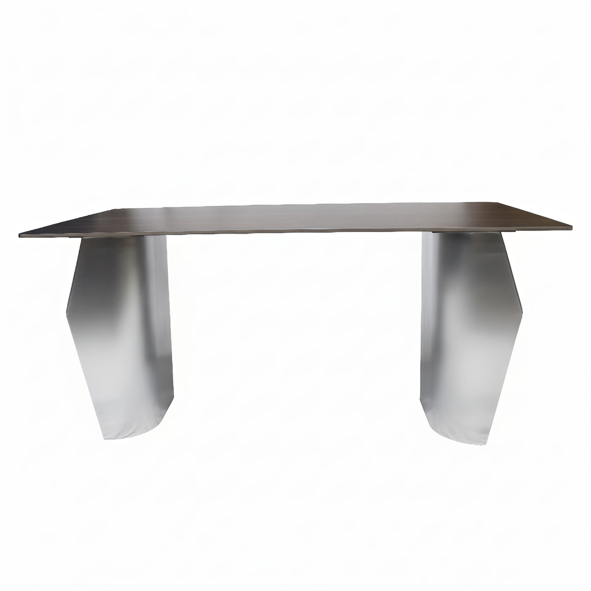 Zelan Dining Table with Rectangular Sintered Stone Tabletop and Stainless Steel Legs