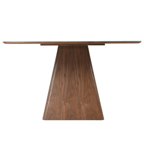 Zephyr 47" Square Dining Table with Sintered Stone/Ash Wood Tabletop and Iron Base
