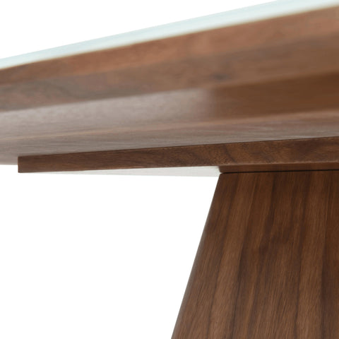 Zephyr 47" Square Dining Table with Sintered Stone/Ash Wood Tabletop and Iron Base