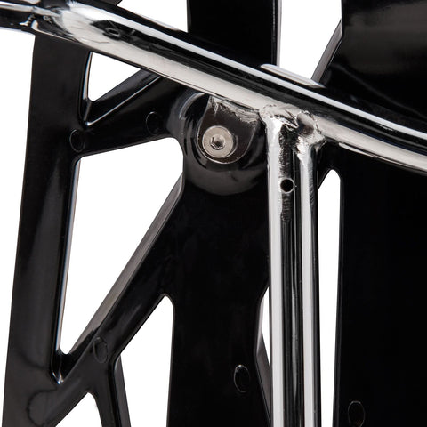 Asbury Polypropylene Dining Side Chair with Forest Cut-Out Design in Chrome