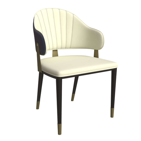 Zayle 7-Piece Dining Set with 55" Rectangular Dining Table in White/Gold Sintered Stone Top and 6 Leather Dining ChairsElevate your dining experience with the luxurious Zayle 7-Piece Dining Set. The sleek 55" rectangular table features a stunning white an