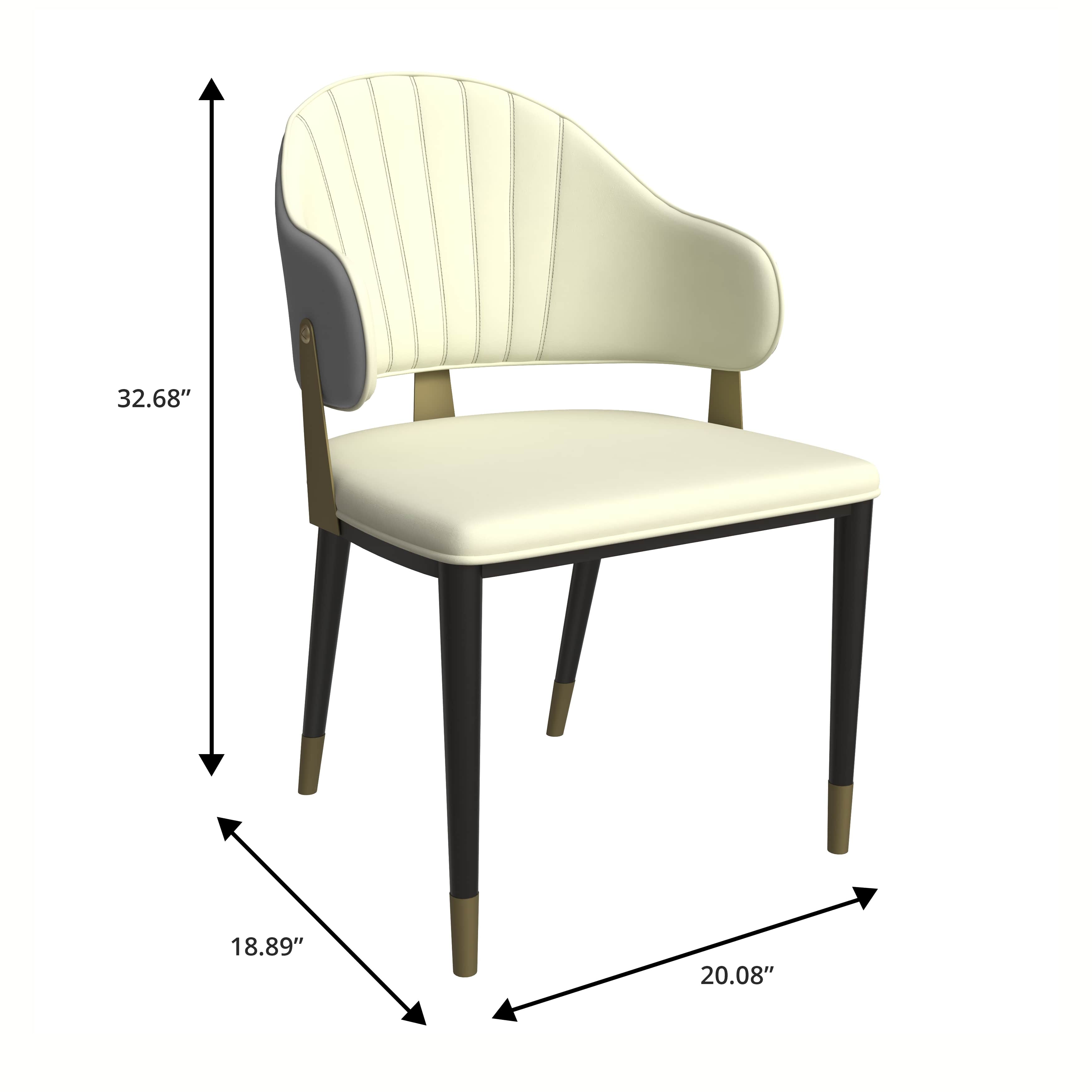 Zayle 7-Piece Dining Set with 55" Rectangular Dining Table in White/Gold Sintered Stone Top and 6 Leather Dining ChairsElevate your dining experience with the luxurious Zayle 7-Piece Dining Set. The sleek 55" rectangular table features a stunning white an