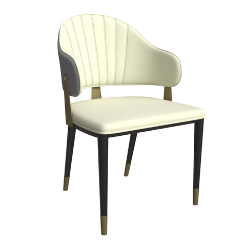 Zayle 7-Piece Dining Set with 55" Rectangular Dining Table in White/Gold Sintered Stone Top and 6 Leather Dining ChairsElevate your dining experience with the luxurious Zayle 7-Piece Dining Set. The sleek 55" rectangular table features a stunning white an