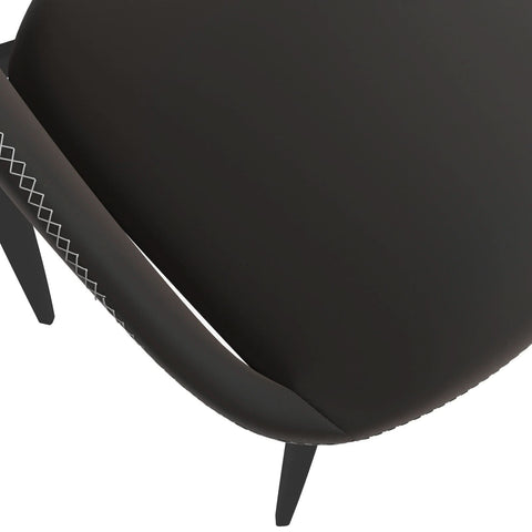 Amalfi Upholstered Fabric Dining Chair with a Curved Open Back Design in Black Iron