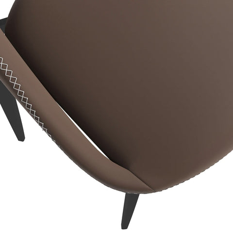 Amalfi Upholstered Fabric Dining Chair with a Curved Open Back Design in Black Iron