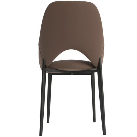 Amalfi Upholstered Fabric Dining Chair with a Curved Open Back Design in Black Iron