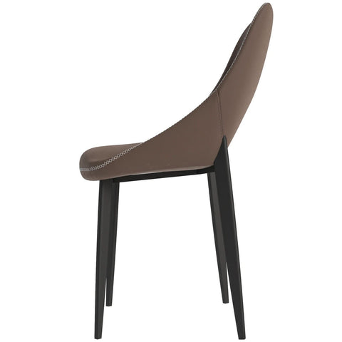 Amalfi Upholstered Fabric Dining Chair with a Curved Open Back Design in Black Iron