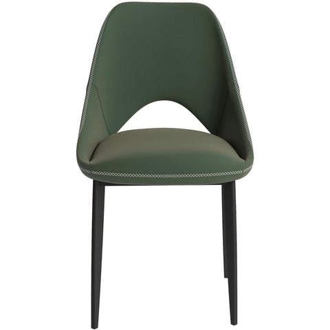 Amalfi Upholstered Fabric Dining Chair with a Curved Open Back Design in Black Iron