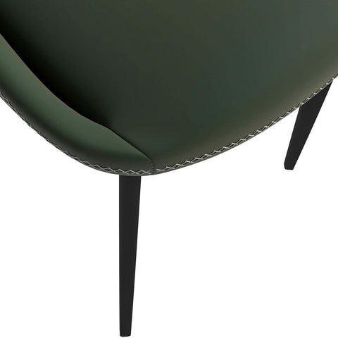 Amalfi Upholstered Fabric Dining Chair with a Curved Open Back Design in Black Iron