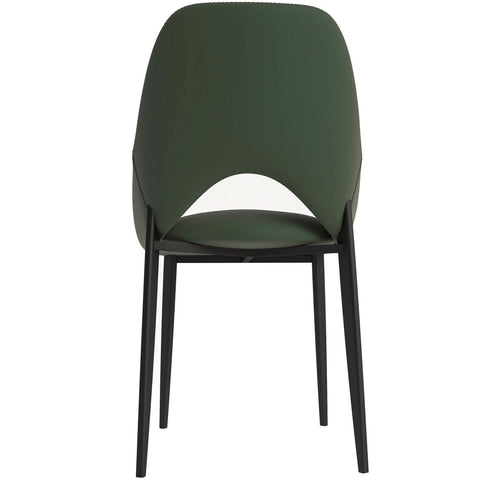 Amalfi Upholstered Fabric Dining Chair with a Curved Open Back Design in Black Iron