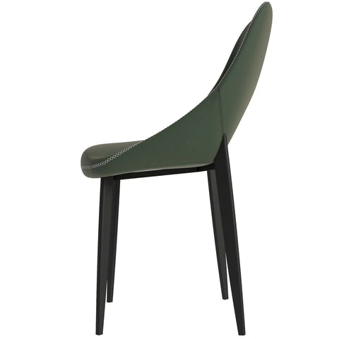 Amalfi Upholstered Fabric Dining Chair with a Curved Open Back Design in Black Iron