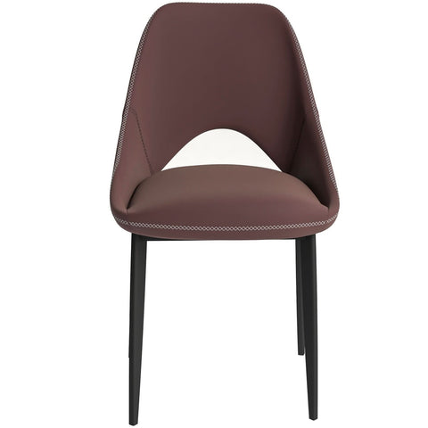 Amalfi Upholstered Fabric Dining Chair with a Curved Open Back Design in Black Iron