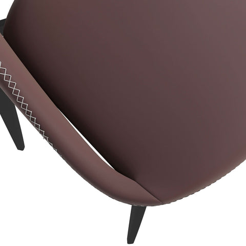 Amalfi Upholstered Fabric Dining Chair with a Curved Open Back Design in Black Iron
