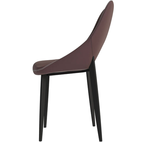 Amalfi Upholstered Fabric Dining Chair with a Curved Open Back Design in Black Iron