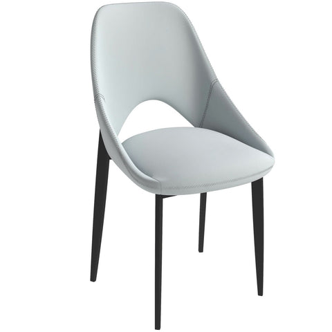 Amalfi Upholstered Fabric Dining Chair with a Curved Open Back Design in Black Iron