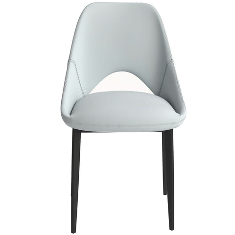 Amalfi Upholstered Fabric Dining Chair with a Curved Open Back Design in Black Iron