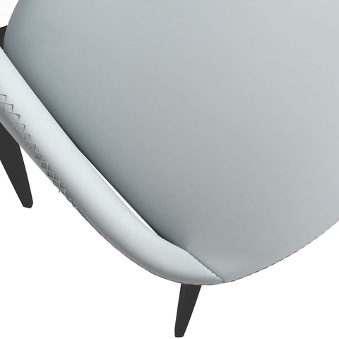 Amalfi Upholstered Fabric Dining Chair with a Curved Open Back Design in Black Iron