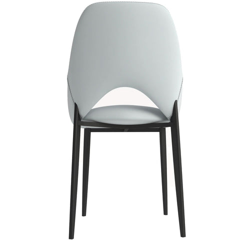 Amalfi Upholstered Fabric Dining Chair with a Curved Open Back Design in Black Iron