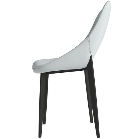 Amalfi Upholstered Fabric Dining Chair with a Curved Open Back Design in Black Iron