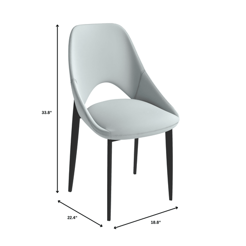 Amalfi Upholstered Fabric Dining Chair with a Curved Open Back Design in Black Iron