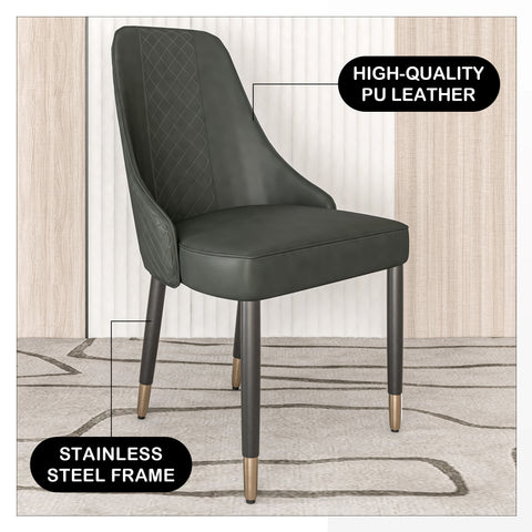 LeisureMod Allure Modern Dining Chairs Upholstered Seat and Back with Solid Wood Legs