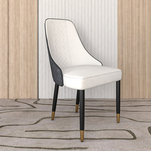 LeisureMod Allure Modern Dining Chairs Upholstered Seat and Back with Solid Wood Legs