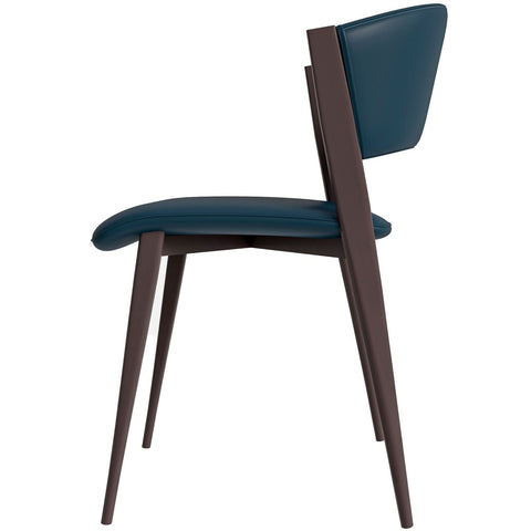 LeisureMod Aspen Modern Dining Chairs, Upholstered Leather Kitchen Room Chairs with Metal Legs