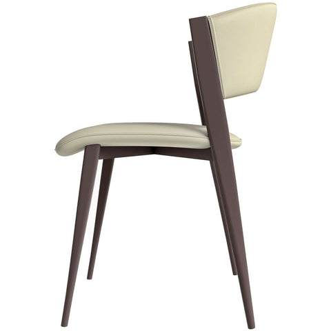 LeisureMod Aspen Modern Dining Chairs, Upholstered Leather Kitchen Room Chairs with Metal Legs