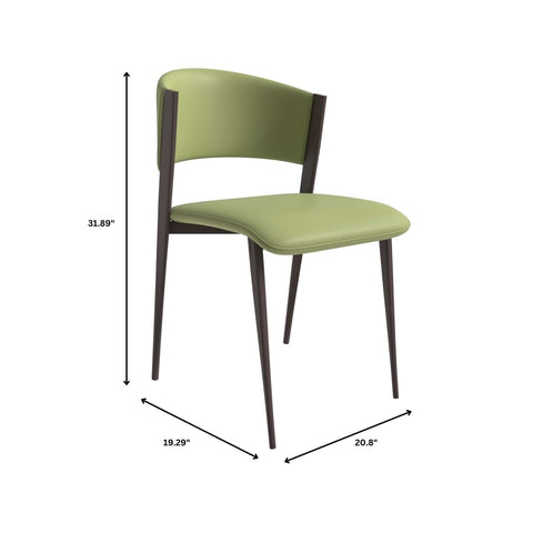 LeisureMod Aspen Modern Dining Chairs, Upholstered Leather Kitchen Room Chairs with Metal Legs