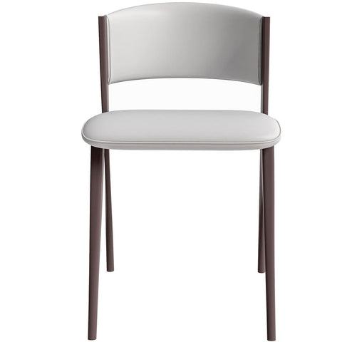 LeisureMod Aspen Modern Dining Chairs, Upholstered Leather Kitchen Room Chairs with Metal Legs